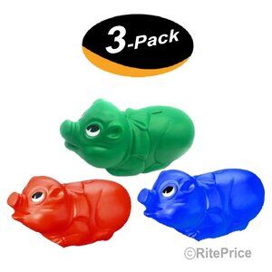 14" Giant Plastic Piggy Banks Saving Money The Fun Way Tuff Pigs (3 Pack) - AST